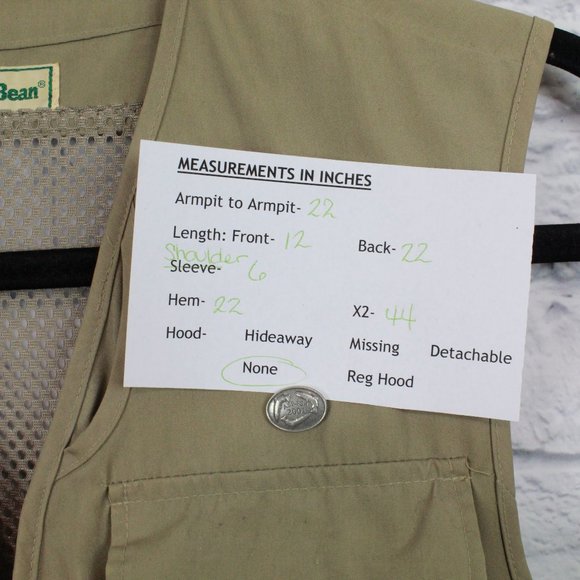 Vintage LL Bean Khaki Multi Pocket Fly Fishing Lined Vest Size M - Picture 8 of 8
